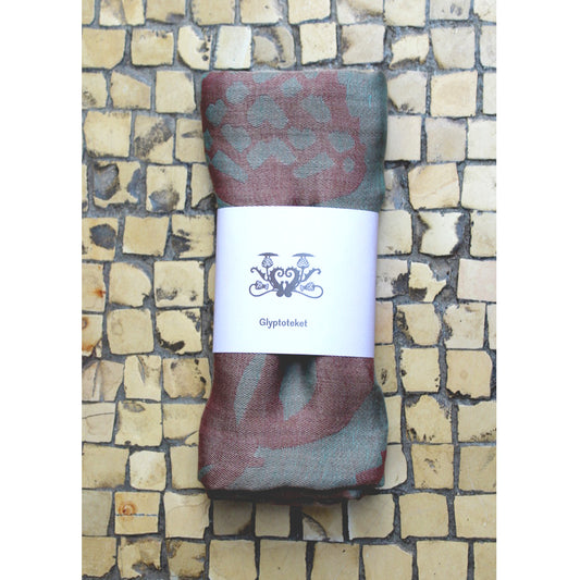 Ottilia tørklæde - grøn / bordeaux